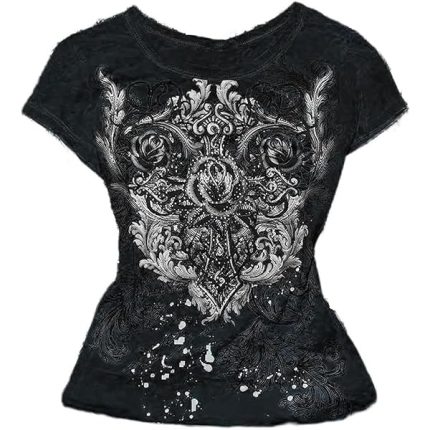 Emo Grunge Teen Shirt Women Y2K Vintage Harajuku Cutecore 2000s Indie T-Shirts Tee Scene Alt Clothes